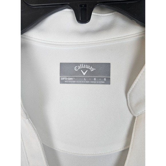 Callaway Womens Golf Polo Shirt White Short Sleeve Opti-Dri V-Neck Large - Picture 4 of 5
